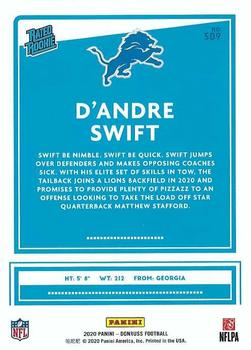 2020 Donruss #309 D'Andre Swift Back