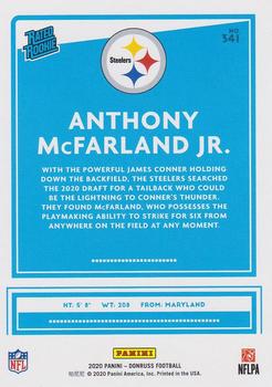 2020 Donruss #341 Anthony McFarland Jr. Back