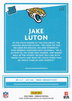 2020 Donruss #344 Jake Luton Back
