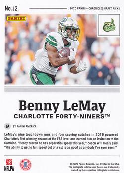 2020 Panini Chronicles Draft Picks #12 Benny LeMay Back