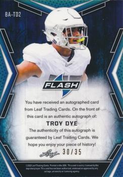 2020 Leaf Flash - Blue #BA-TD2 Troy Dye Back