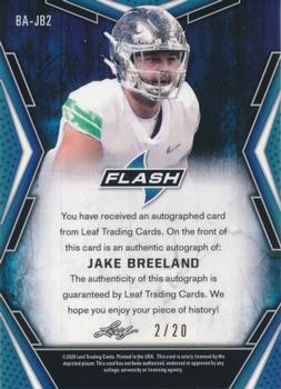 2020 Leaf Flash - Green #BA-JB2 Jake Breeland Back