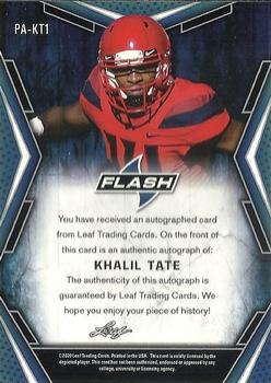 2020 Leaf Flash - Autograph Portrait #PA-KT1 Khalil Tate Back