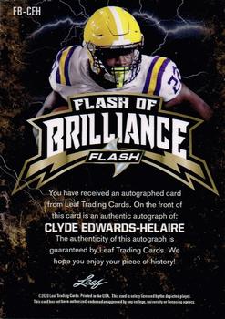 2020 Leaf Flash - Flash of Brilliance Autographs #FB-CEH Clyde Edwards-Helaire Back