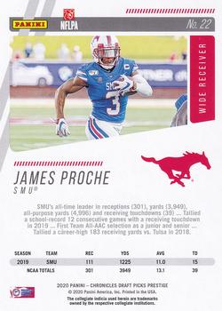 2020 Panini Chronicles Draft Picks - Prestige Draft Picks Red #22 James Proche Back