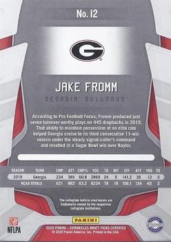 2020 Panini Chronicles Draft Picks - Certified Rookies #12 Jake Fromm Back