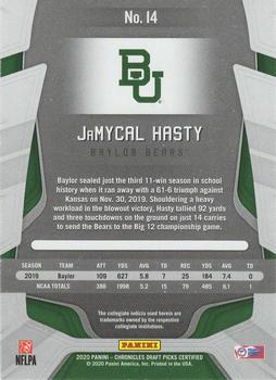 2020 Panini Chronicles Draft Picks - Certified Rookies #14 Jamycal Hasty Back