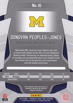 2020 Panini Chronicles Draft Picks - Certified Rookies #16 Donovan Peoples-Jones Back