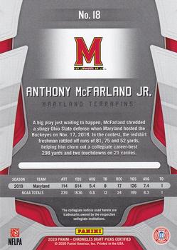 2020 Panini Chronicles Draft Picks - Certified Rookies #18 Anthony McFarland Jr. Back