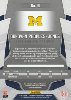 2020 Panini Chronicles Draft Picks - Certified Rookies Blue #16 Donovan Peoples-Jones Back