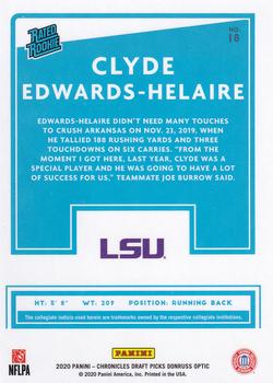 2020 Panini Chronicles Draft Picks - Donruss Optic Rated Rookies Draft Picks #18 Clyde Edwards-Helaire Back