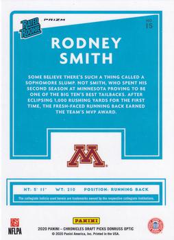 2020 Panini Chronicles Draft Picks - Donruss Optic Rated Rookies Draft Picks Red #15 Rodney Smith Back