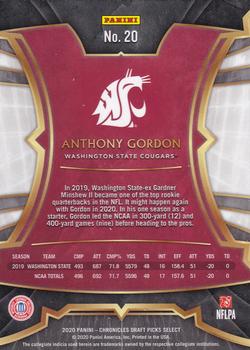 2020 Panini Chronicles Draft Picks - Select Draft Picks #20 Anthony Gordon Back