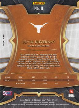 2020 Panini Chronicles Draft Picks - Select Draft Picks Blue #11 Devin Duvernay Back