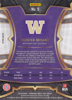 2020 Panini Chronicles Draft Picks - Select Draft Picks Red #9 Hunter Bryant Back