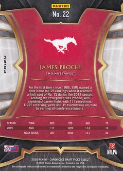 2020 Panini Chronicles Draft Picks - Select Draft Picks Red #22 James Proche Back