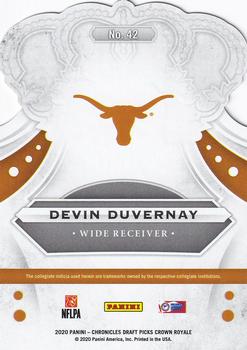 2020 Panini Chronicles Draft Picks - Crown Royale Draft Picks #42 Devin Duvernay Back