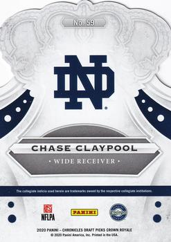 2020 Panini Chronicles Draft Picks - Crown Royale Draft Picks #59 Chase Claypool Back