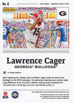 2020 Panini Chronicles Draft Picks - Chronicles Draft Picks Signatures Red #8 Lawrence Cager Back