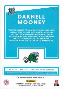 2020 Panini Chronicles Draft Picks - Donruss Rated Rookies Draft Picks Signatures #11 Darnell Mooney Back