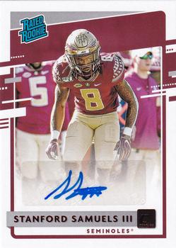 2020 Panini Chronicles Draft Picks - Donruss Rated Rookies Draft Picks Signatures Red #18 Stanford Samuels III Front