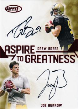 2020 SAGE Aspire - Aspire to Greatness Dual Autograph #ASP-AG Drew Brees / Joe Burrow Front