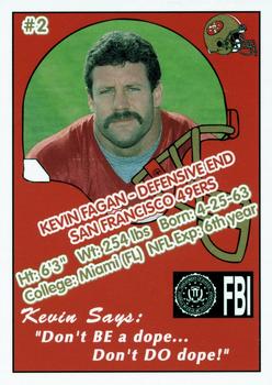 1992 San Francisco 49ers Police #2 Kevin Fagan Back