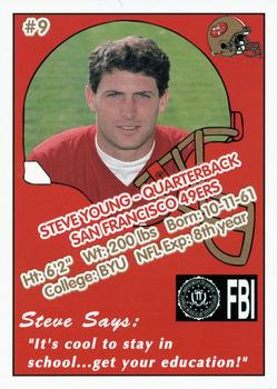 1992 San Francisco 49ers Police #9 Steve Young Back