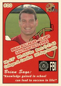 1992 San Francisco 49ers Police #20 Brian Bollinger Back