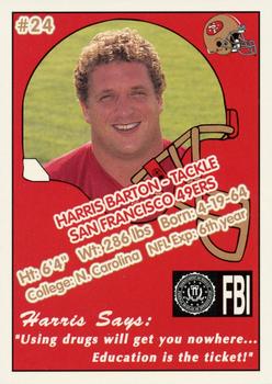 1992 San Francisco 49ers Police #24 Harris Barton Back