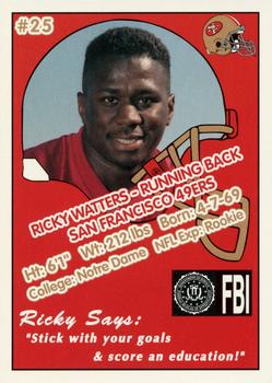 1992 San Francisco 49ers Police #25 Ricky Watters Back