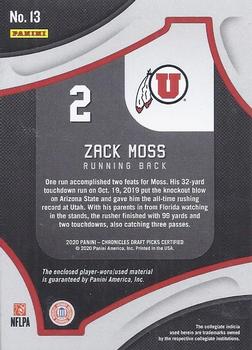 2020 Panini Chronicles Draft Picks - Certified Collegiate Fabric of the Game Prime Bowl Game #13 Zack Moss Back