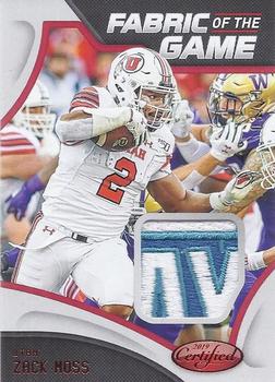 2020 Panini Chronicles Draft Picks - Certified Collegiate Fabric of the Game Prime Bowl Game #13 Zack Moss Front
