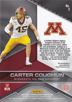2020 Panini Chronicles Draft Picks - Playoff Draft Picks Signatures Red Zone #3 Carter Coughlin Back