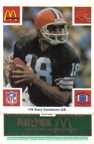 1986 McDonald's Cleveland Browns - Full Game Pieces - Week 4 Green Tab #NNO Gary Danielson Front