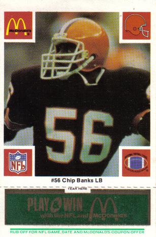 1986 McDonald's Cleveland Browns - Full Game Pieces - Week 4 Green Tab #NNO Chip Banks Front