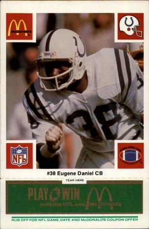1986 McDonald's Indianapolis Colts - Full Game Pieces - Week 4 Green Tab #NNO Eugene Daniel Front