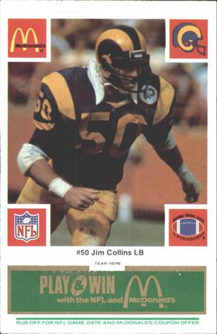 1986 McDonald's Los Angeles Rams - Full Game Pieces - Week 4 Green Tab #NNO Jim Collins Front