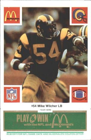 1986 McDonald's Los Angeles Rams - Full Game Pieces - Week 4 Green Tab #NNO Mike Wilcher Front