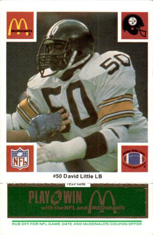 1986 McDonald's Pittsburgh Steelers - Full Game Pieces - Week 4 Green Tab #NNO David Little Front