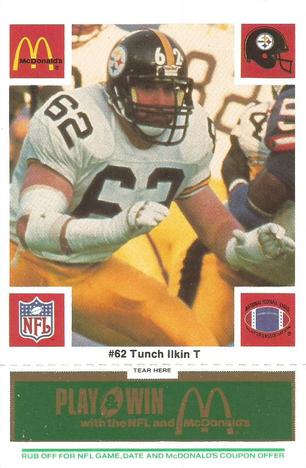 1986 McDonald's Pittsburgh Steelers - Full Game Pieces - Week 4 Green Tab #NNO Tunch Ilkin Front