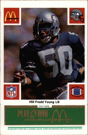 1986 McDonald's Seattle Seahawks - Full Game Pieces - Week 4 Green Tab #NNO Fredd Young Front