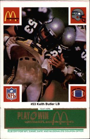 1986 McDonald's Seattle Seahawks - Full Game Pieces - Week 4 Green Tab #NNO Keith Butler Front