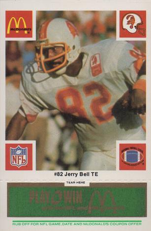 1986 McDonald's Tampa Bay Buccaneers - Full Game Pieces - Week 4 Green Tab #NNO Jerry Bell Front