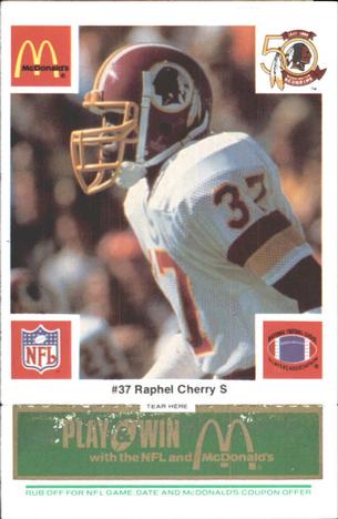 1986 McDonald's Washington Redskins - Full Game Pieces - Week 4 Green Tab #NNO Raphel Cherry Front