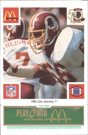 1986 McDonald's Washington Redskins - Full Game Pieces - Week 4 Green Tab #NNO Joe Jacoby Front