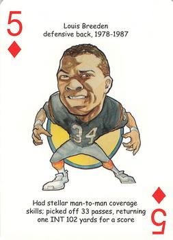 2005 Hero Decks Cincinnati Bengals Football Heroes Playing Cards #5♦ Louis Breeden Front