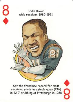 2005 Hero Decks Cincinnati Bengals Football Heroes Playing Cards #8♦ Eddie Brown Front