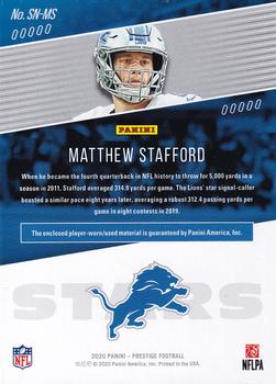 2020 Panini Prestige - Stars of the NFL #SN-MS Matthew Stafford Back