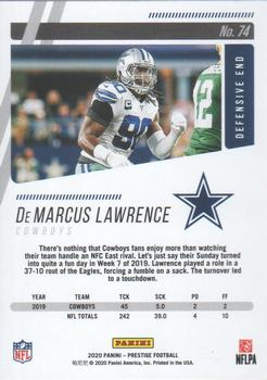 2020 Panini Prestige - Xtra Points Blue #74 DeMarcus Lawrence Back